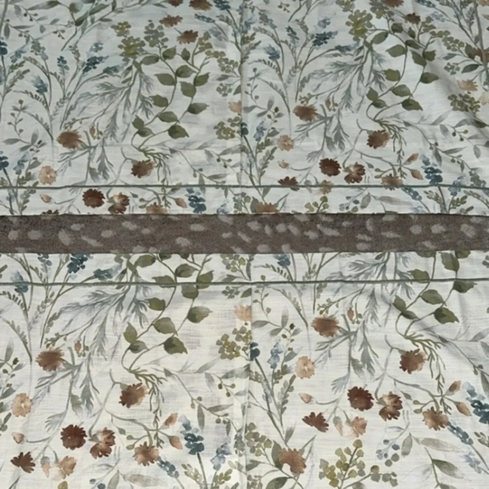 NEW Ethan Allen Country Floral Print Queen Duvet Cover & 2 Standard Shams Set‎